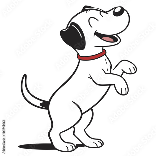 Cartoon puppy standing on hind legs