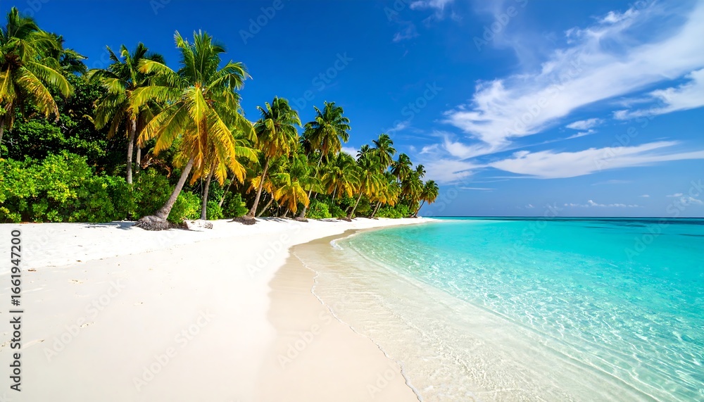 Naklejka premium Turquoise water meets shore