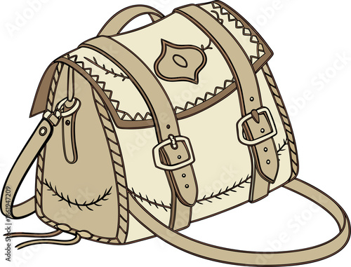 Cowgirl disco bag vector illustration
