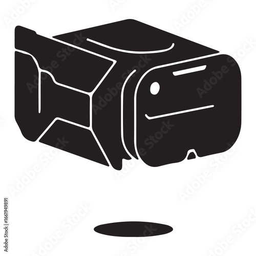 Minimalist Virtual Reality Headset Icon Exploring Digital Worlds and Immersive Experiences for Entertainment and Education