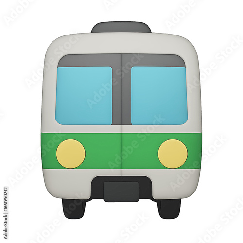 Underground subway 3D emoji plastic icon for metro transportation tunnel train urban transit isolated transparent design element