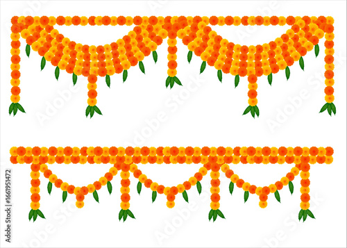 Indian Festival vector marigold garland