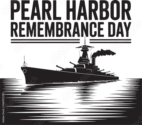 Pearl Harbor Remembrance Day T-shirt design, Pearl Harbor Remembrance Day badge, label. Vector