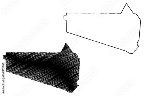 Kweneng District (Districts of Botswana, Republic of Botswana) map vector illustration, scribble sketch Kweneng map