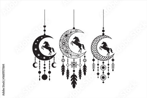 Horse Silhouette Vector – Running Wild Animal Illustration