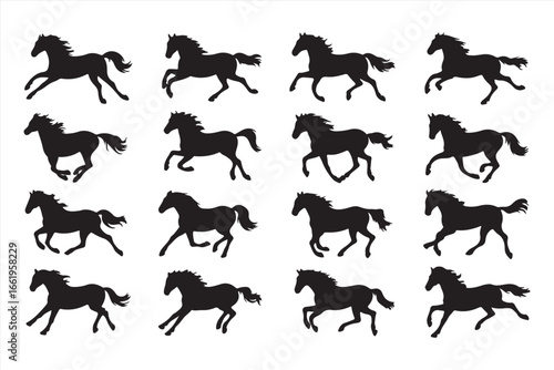Horse Silhouette Vector – Running Wild Animal Illustration