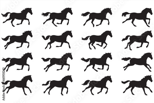 Horse Silhouette Vector – Running Wild Animal Illustration