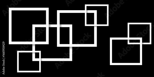 Abstract white lines on black background. luxury white geometric random lines with pattern. Modern white transparent material in triangle and squares shapes. abstract background vector illustration.