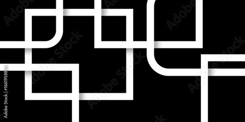 Abstract white lines on black background. luxury white geometric random lines with pattern. Modern white transparent material in triangle and squares shapes. abstract background vector illustration.