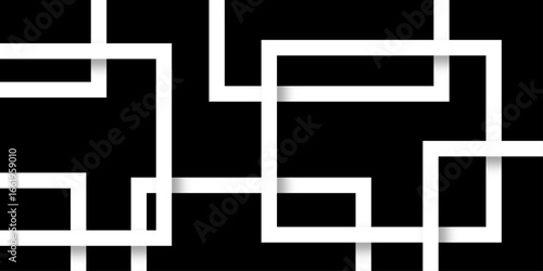 Abstract white lines on black background. luxury white geometric random lines with pattern. Modern white transparent material in triangle and squares shapes. abstract background vector illustration.