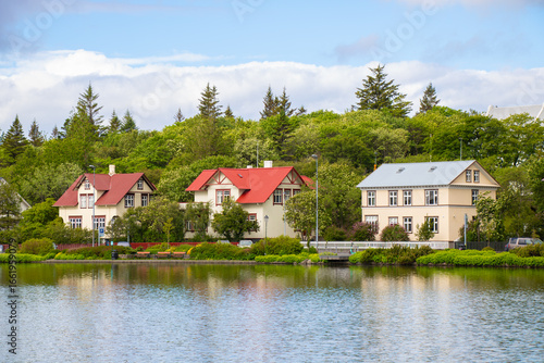 Colourful painted houses with chilling scenery in Reykjavík, Iceland