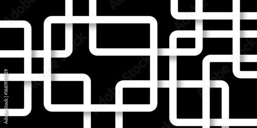 Abstract white lines on black background. luxury white geometric random lines with pattern. Modern white transparent material in triangle and squares shapes. abstract background vector illustration.