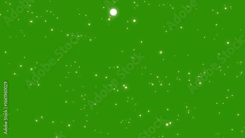 Falling gold glitter particle on green screen background