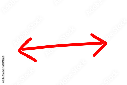 Red arrow pointing up and down. Both side two direction arrow hand drawn doodle. Hand drawn upward downward arrow isolated on transparent png