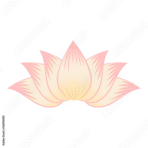 Indian Lotus Pichwai Mughal Style Illustration with Pink and Yellow Floral Design