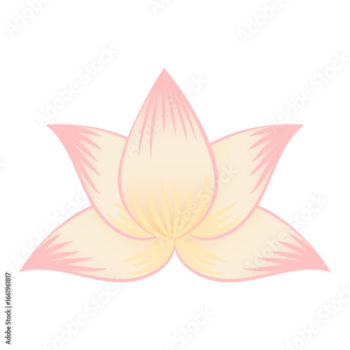 Indian Lotus Pichwai Mughal Style Illustration with Pink and Yellow Floral Design
