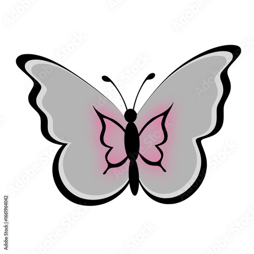 butterfly beautiful wings illustration mockup design.