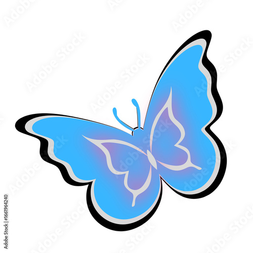 butterfly beautiful wings illustration mockup design.