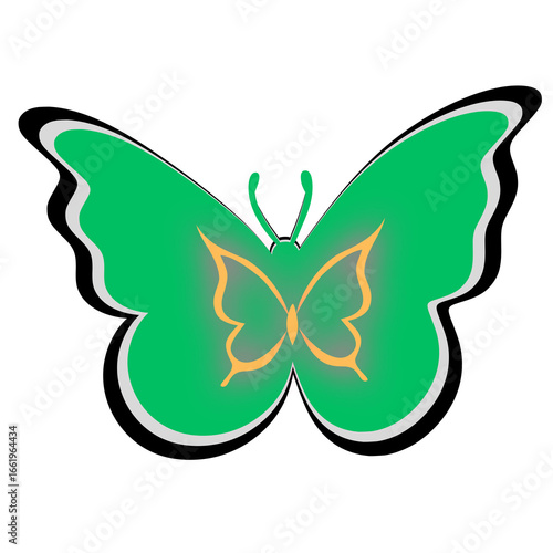 butterfly beautiful wings illustration mockup design.