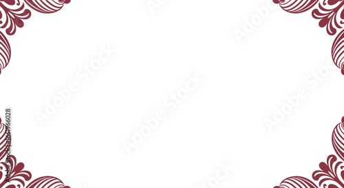 Elegant vintage frame with intricate maroon floral design in corner style