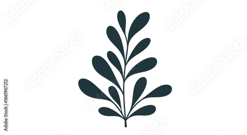 Simple leaf design on white background showcasing minimalist nature art