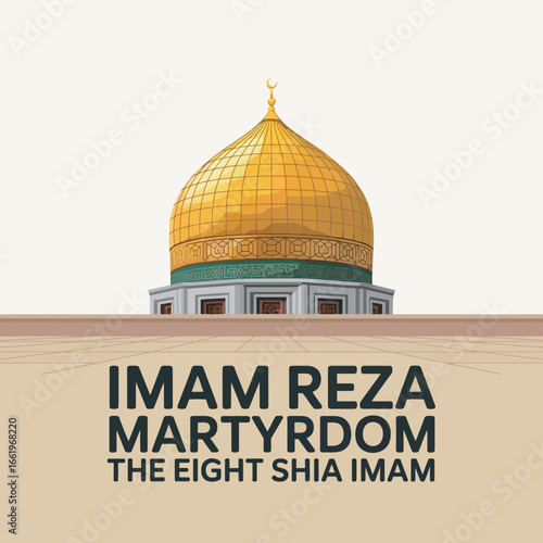 Imam Reza Martyrdom Shia Imam Eight Dome Religious Poster Design