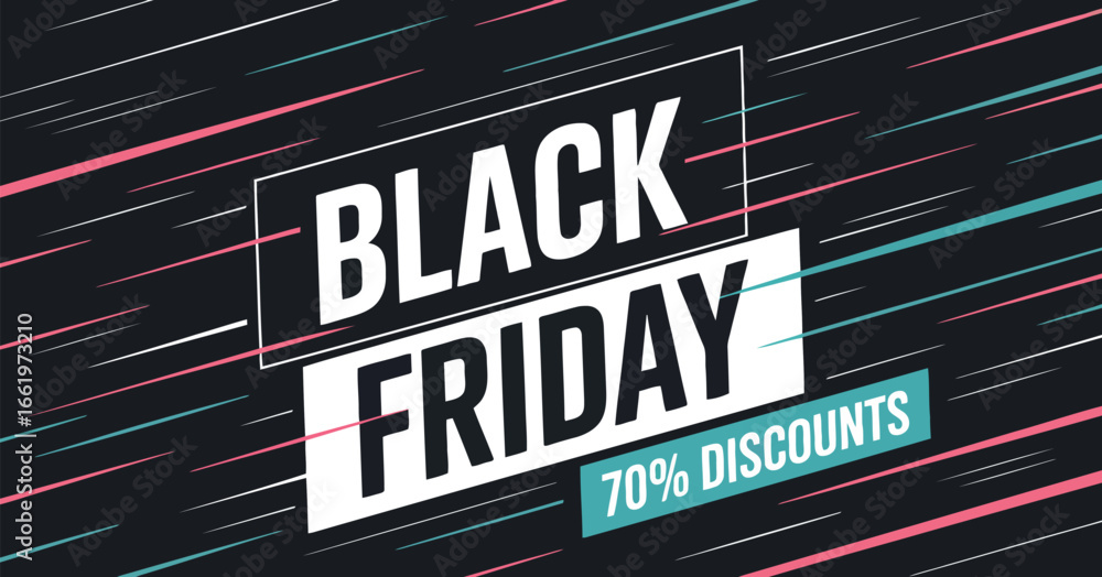 Fototapeta premium Modern black friday promotional graphic with sales data visualization