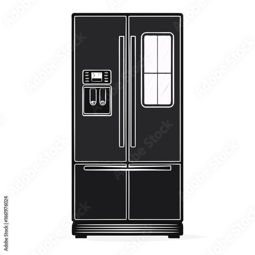 illustration of a refrigerator ,Refrigerator with Plant Graphics