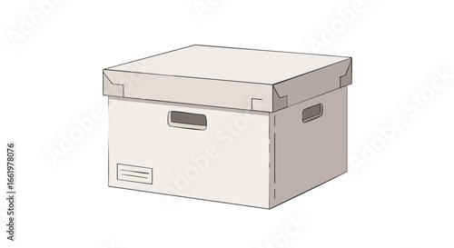 Illustration of a closed file box, perfect for organizing documents or storage solutions, simple and clean design, useful for presentations or