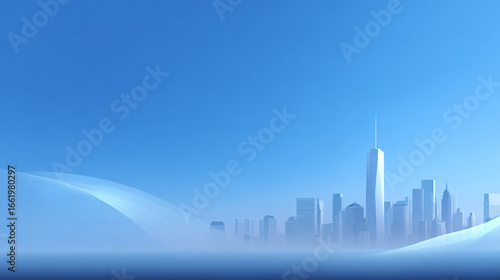 Fototapeta Naklejka Na Ścianę i Meble -  background of modern city skyline and negative space