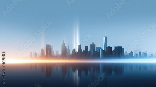 background of city skyline and negative space