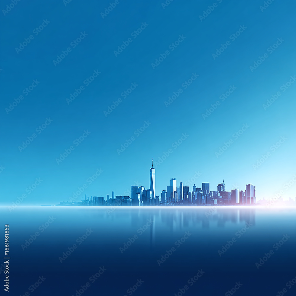 Fototapeta premium background of modern city skyline and negative space