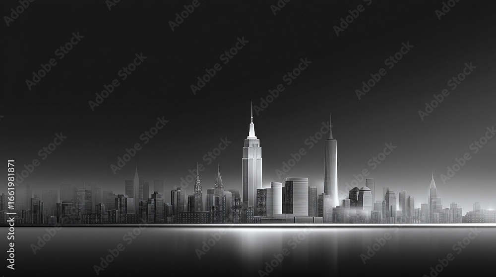 Fototapeta premium background of modern city skyline and negative space