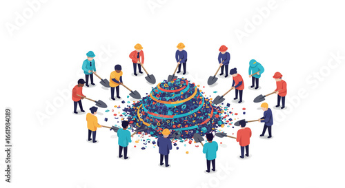 Collaborative team effort in constructing a vibrant spiral structure