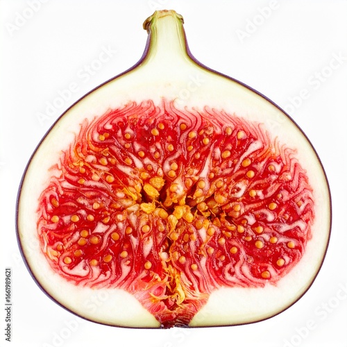 Fig half, white isolate background