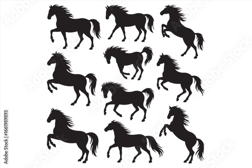 Horse Silhouette Vector – Running Wild Animal Illustration