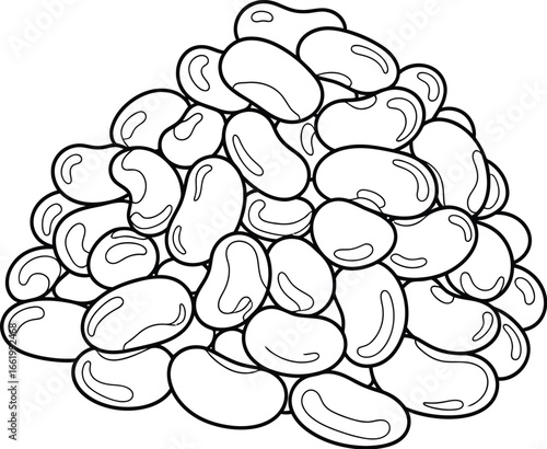 Illustration of a pile of white beans