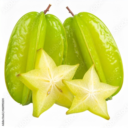 Starfruit, white isolate background