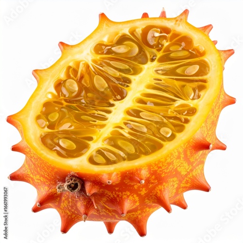 Horned melon, white isolate background