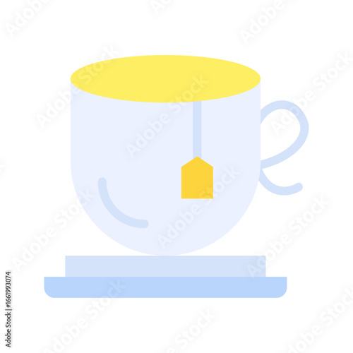 This minimalist icon depicts a soothing teacup with a brewing teabag perfect for wellness apps or beverage menus illustrating warmth and relaxation a simple yet inviting design suitable for various di