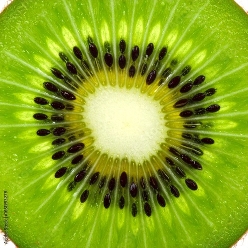 Kiwi slice, green vibrant texture