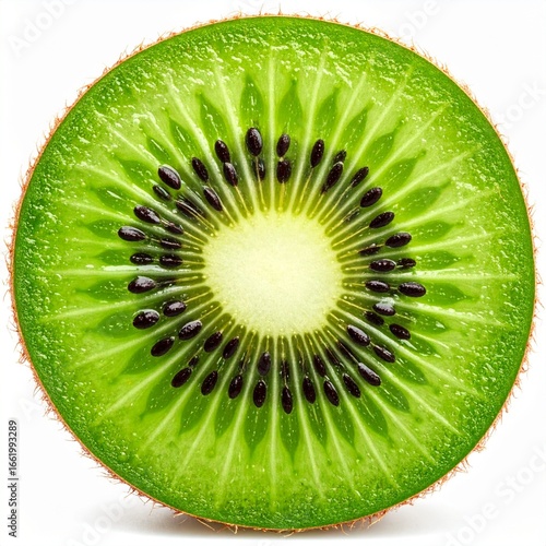 Kiwi slice on white background