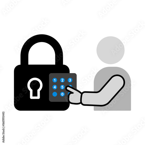 Person using a keypad lock to access a secure location.