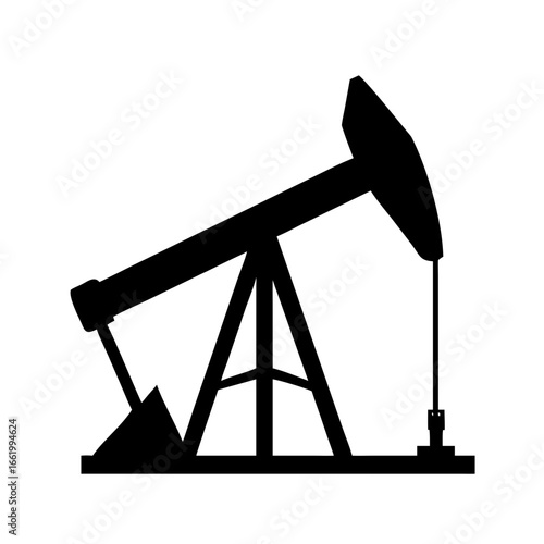 Oil pump jack silhouette vector illustration scalable industrial equipment graphic for energy sector projects vector silhuotess