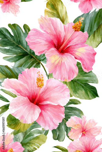 Wallpaper Mural capture essence of hawaii with minimalist design featuring ultrabright hawaiian flowers on clean background Torontodigital.ca