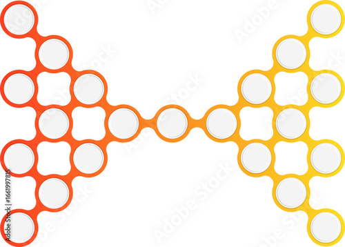 Triangular arrangement of circles transitioning into a linear formation with gradient outlines, providing a modular geometric structure for diagrams and timelines.