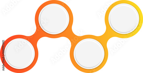 Cluster of interconnected circles arranged in a triangular pattern with gradient outlines, forming a modular geometric element for diagram and infographic composition.