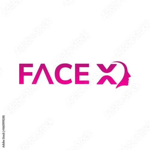 Face X Icon Logo, Creative Letter X & Modern Face Symbol Design
