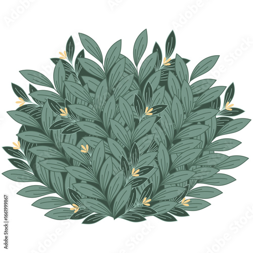 Decorative Leafy Plant Vector in Indian Pichwai Folk Art Style