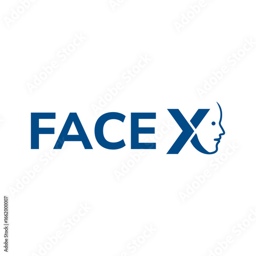 Face X Logo Design, Modern Face Icon & Letter X Branding Symbol